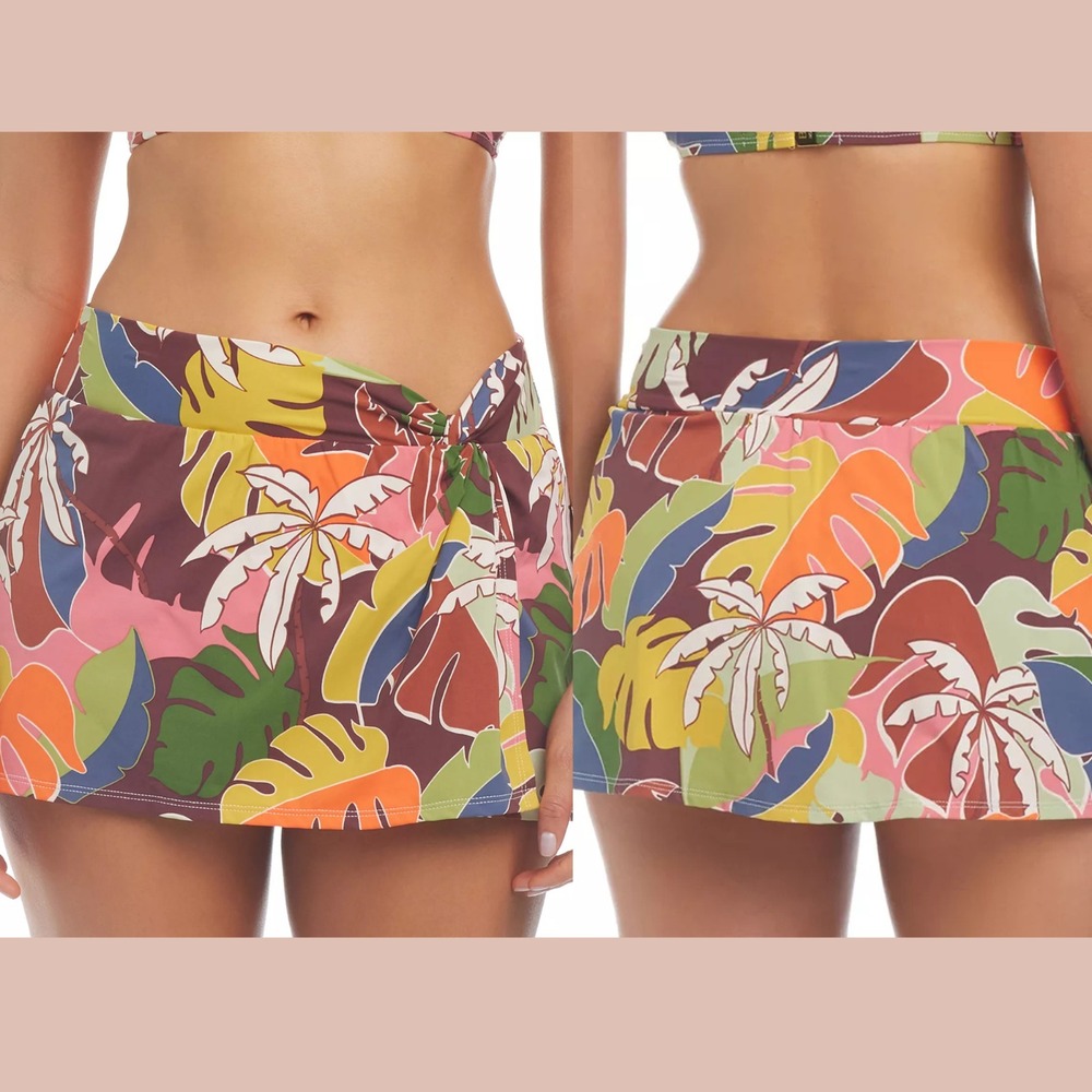 NWT $69 Bleu by Rod Beattie [ 4 ] Twisted Skirted Hipster Bikini Bottoms 7143‎